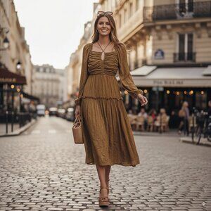 moon river dresses Green Multi Embroidered Detail Midi Dress comfortable shape Moon River Off-The-Shoulder Cutout Maxi